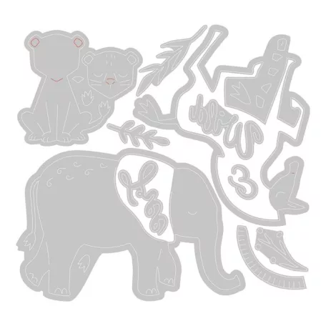 SIZZIX vágósablon bélyegzővel 666011, Floral Safari / Sizzix Framelits Die Set with Stamps (1 csomag)