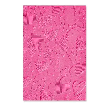 SIZZIX 3D domborító mappa 666038, Mark Making Hearts / Sizzix 3-D Impresslits Embossing Folder (1 csomag)