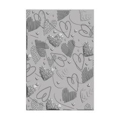   SIZZIX 3D domborító mappa 666038, Mark Making Hearts / Sizzix 3-D Impresslits Embossing Folder (1 csomag)