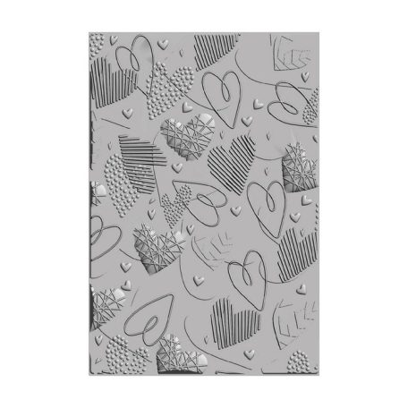 SIZZIX 3D domborító mappa 666038, Mark Making Hearts / Sizzix 3-D Impresslits Embossing Folder (1 csomag)