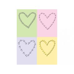   Domborító mappa készlet , Decorative Hearts / Cuttlebug Embossing Folder (4 db)