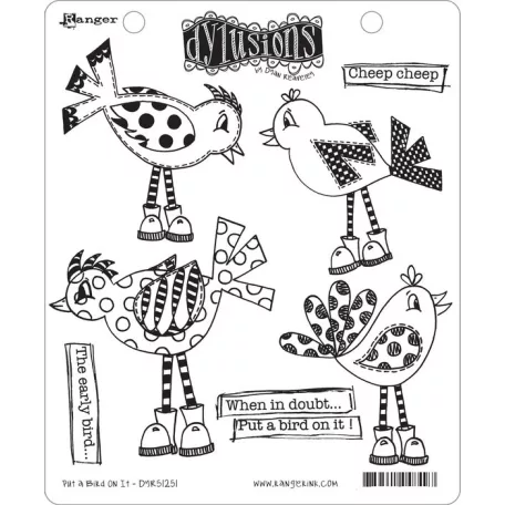 Gumibélyegző , Put A Bird On It / Dylusions cling stamp (1 db)