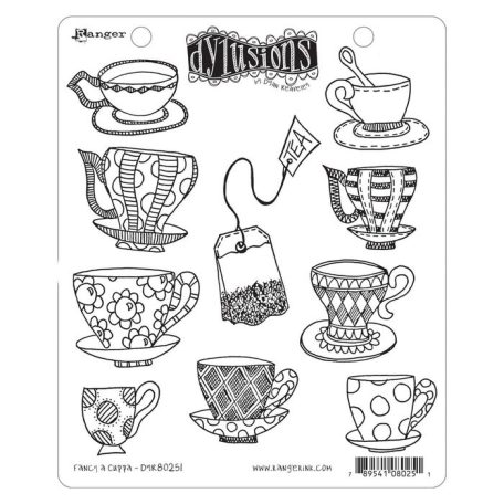 Gumibélyegző , Fancy a Cuppa / Dylusions cling stamp (1 db)