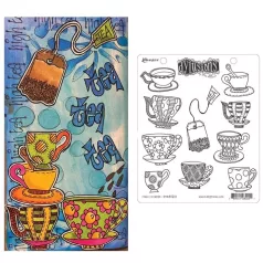   Gumibélyegző , Fancy a Cuppa / Dylusions cling stamp (1 db)