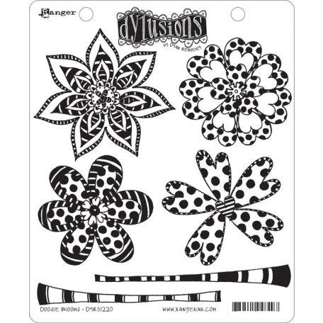 Gumibélyegző , Doodle Blooms / Dylusions cling stamp (1 db)