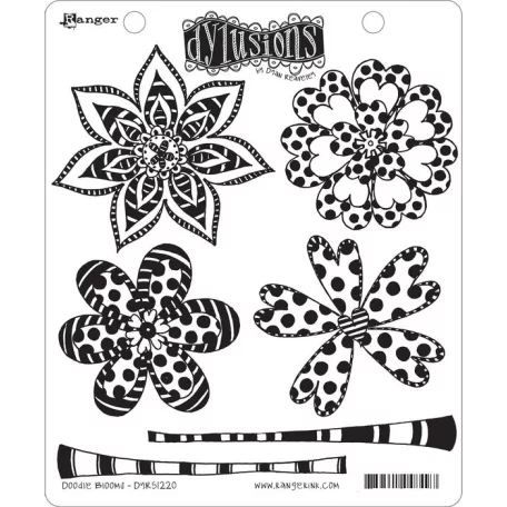 Gumibélyegző , Doodle Blooms / Dylusions cling stamp (1 db)