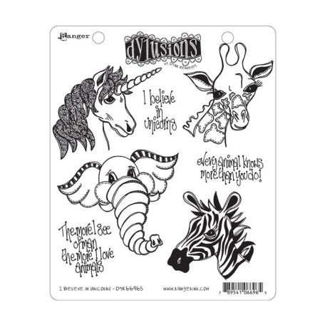 Gumibélyegző , Unicorns / Dylusions cling stamp (1 db)