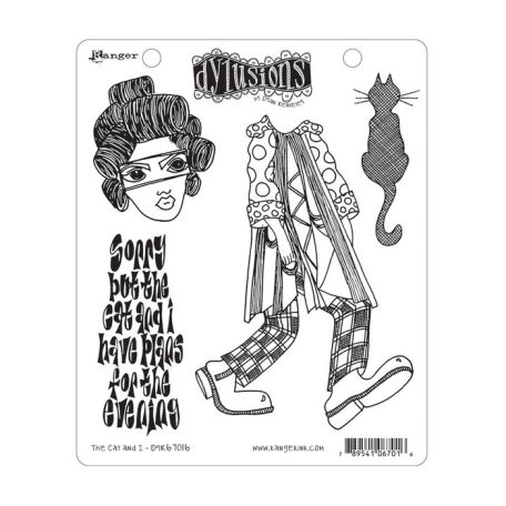 Gumibélyegző , Cat And I / Dylusions cling stamp (1 db)