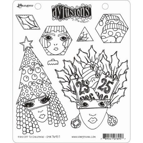 Gumibélyegző , Hats off to Christmas / Dylusions cling stamp (1 db)