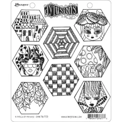   Gumibélyegző , A heck of hexies / Dylusions cling stamp (1 db)