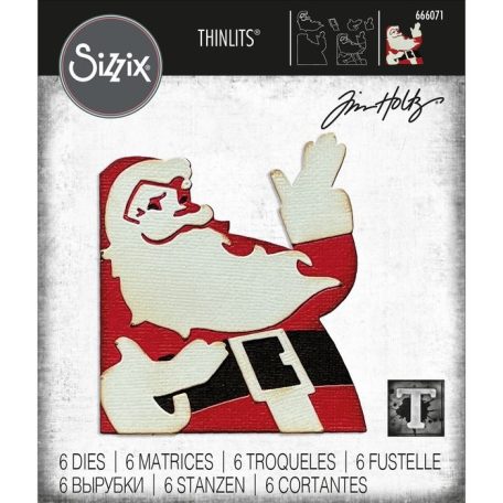 Vágósablon 666071, Retro Santa Tim Holtz/ Sizzix Thinlits Die Set (1 csomag)