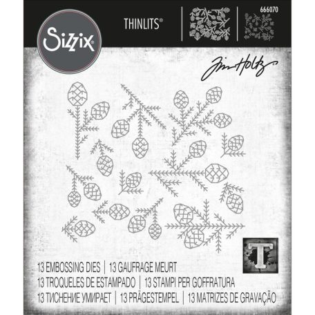 Vágósablon 666070, Pine Patterns Tim Holtz/ Sizzix Thinlits Die Set (1 csomag)