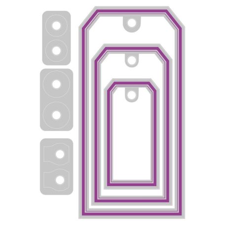 Vágósablon 666065, Framed Tags Tim Holtz/ Sizzix Thinlits Die Set (1 csomag)