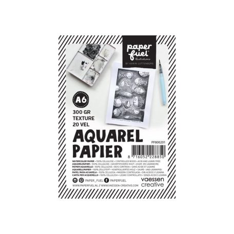 Akvarell papír A6, 300g Off-white Texture / PF Aquarel Paper (20 lap)