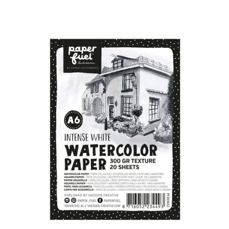 Akvarell papír A6, 300g White Texture / PF Watercolor Paper (20 lap)