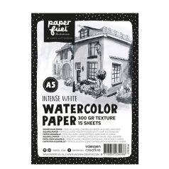   Akvarell papír A5, 300g White Texture / PF Watercolor Paper (15 lap)