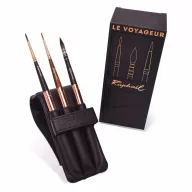   Összecsukható utazó ecset , Le Voyager Black Wallet Set / Raphaël Le Voyageur Travel Brush (1 csomag)
