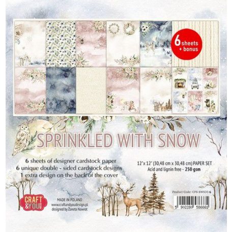 Papírkészlet 12" (30 cm), Sprinkled with Snow / Craft&You Paper Set (6 lap)