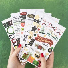   Matrica , Stickers Book - Gold Foil / AC - Vicki Boutin - Evergreen and Holly (8 ív)