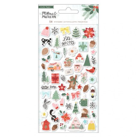 Matrica , Puffy stickers / AC - Crate Paper - Mittens and Mistletoe (1 ív)