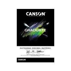   Mixed Media tömb, fekete A5 / 240g,  / CANSON GRADUATE ( db)