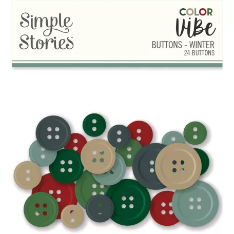 Gombok , Buttons Winter/ Simple Stories Color Vibe (1 csomag)