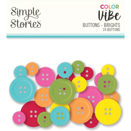 Gombok , Buttons Brights/ Simple Stories Color Vibe (1 csomag)