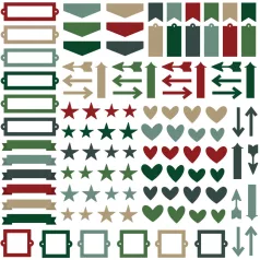   Chipboard díszítőelem , Chipboard Bits Winter/ Simple Stories Color Vibe (1 csomag)