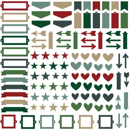 Chipboard díszítőelem , Chipboard Bits Winter/ Simple Stories Color Vibe (1 csomag)