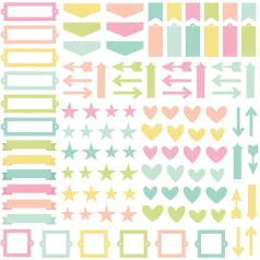   Chipboard díszítőelem , Chipboard Bits Lights/ Simple Stories Color Vibe (1 csomag)