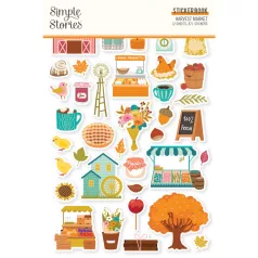   Matrica , Sticker Book / Simple Stories Harvest Market (12 ív)