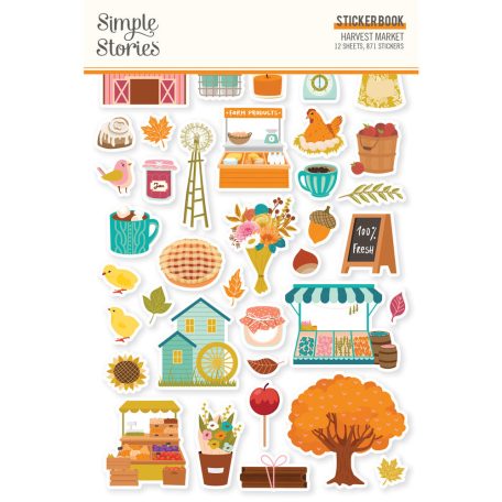 Matrica , Sticker Book / Simple Stories Harvest Market (12 ív)