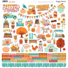   Matrica 12" (30 cm), Cardstock Stickers / Simple Stories Harvest Market (1 ív)