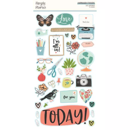 Chipboard 6"X12", Chipboard / Simple Stories Life Captured (1 ív)