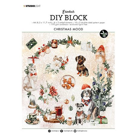 Papírkészlet / Kivágatok A4, Christmas mood Essentials nr.31 / SL DIY Block  (32 csomag)