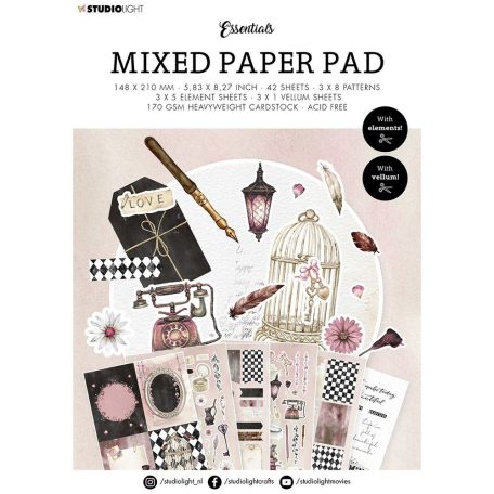 Papírkészlet / Kivágatok A5, Mixed Paper Pad Pattern paper Essentials nr.17 / SL Paper Pad (42 lap)