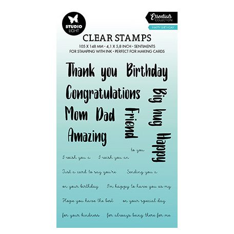 Szilikonbélyegző , Happy Birthday ENG Essentials nr.305 / SL Clear Stamps (1 csomag)