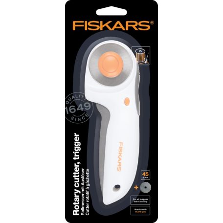 Fiskars görgős vágó / körkés Ø45mm, Rotary Cutter Ø45mm Trigger (1 db)