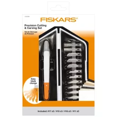   Fiskars Prémium precíziós faragó kés + penge készlet, Precision Cutting & Carving Set (1 csomag)