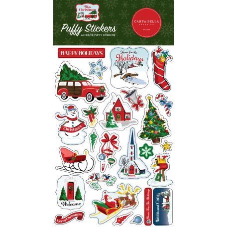 Carta Bella Pufi matrica - White Christmas - Puffy Stickers (1 ív)