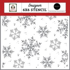   Stencil 6" (15 cm), White Christmas / Carta Bella Stencil (1 csomag)