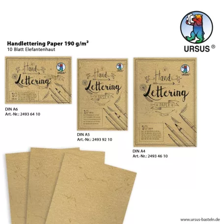 Papírtömb A6, Elephant Skin Kraft/ Ursus Handlettering Papier (10 ív)