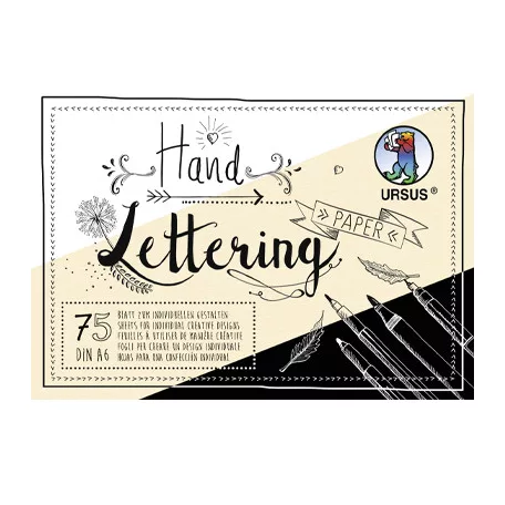 Papírtömb A6, Colour mix fehér / fekete / krém/ Ursus Handlettering Papier (75 ív)