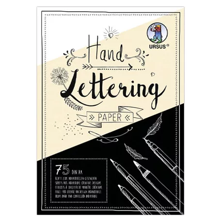 Papírtömb A4, Colour mix fehér / fekete / krém/ Ursus Handlettering Papier (75 ív)