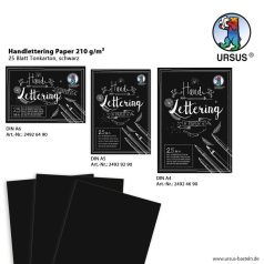   Papírtömb A6, Black Fekete/ Ursus Handlettering Papier (25 ív)