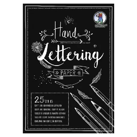 Papírtömb A5, Black Fekete/ Ursus Handlettering Papier (25 ív)