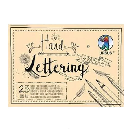 Papírtömb A6, Creme Krém/ Ursus Handlettering Papier (25 ív)