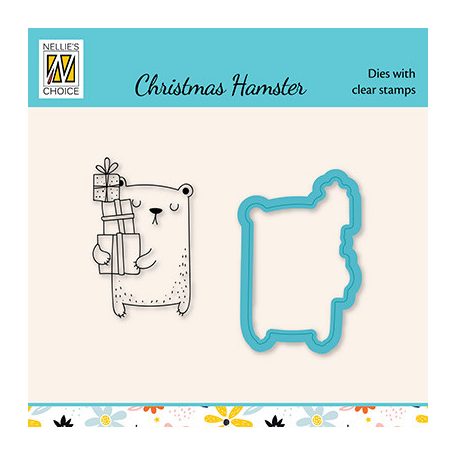 Vágósablon, bélyegzővel , Presents / Nellie's Christmas Hamster (1 csomag)
