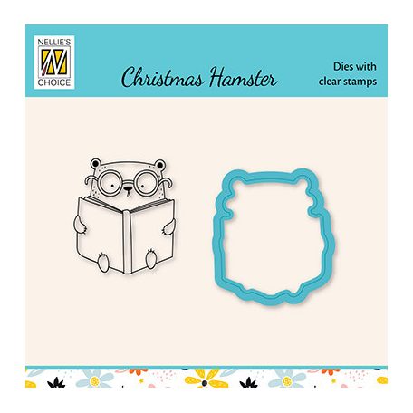 Vágósablon, bélyegzővel , Christmas stories / Nellie's Christmas Hamster (1 csomag)