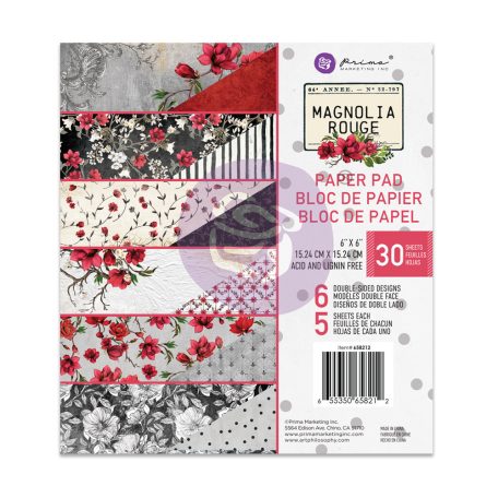 Papírkészlet 6" (15 cm), Magnolia Rouge / Prima Marketing Paper Pad (32 lap)